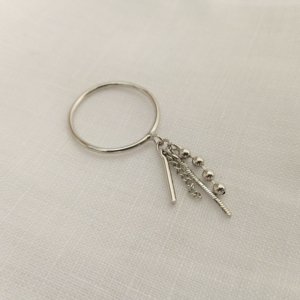 Работа Кольцо серебряная с подвесками