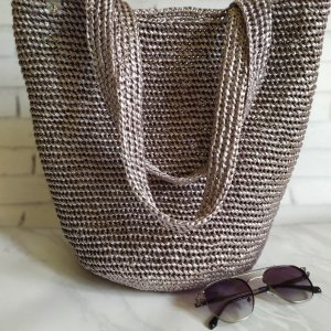 Робота Авоська з рафії в кольорі Metallic