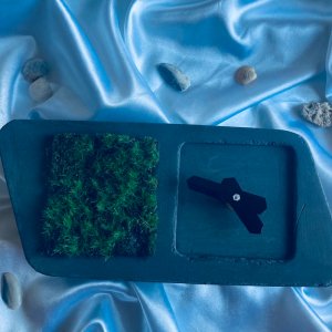 Работа Часы -органайзер с элементами мха. 