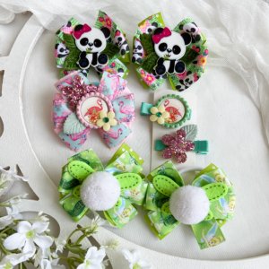 Робота Набір бантики- резинки в садік , в школу панда,фламінго 