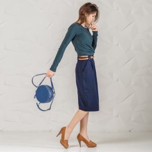 Робота Синя Шкіряна Маленька Сумка Для Жінок