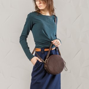 Робота Коричнева Кругла Сумка З Натуральної Шкіри