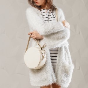 Робота Маленька Бежева Кругла Сумка Через Плече