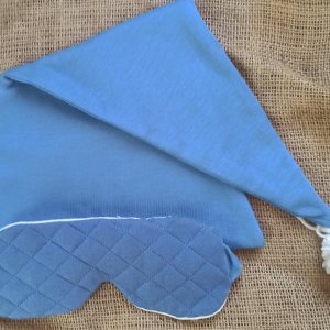 Работа Набор для сна Колпак+маска Классик, синий