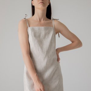 Работа Сарафан - мини из льна с открытой спиной. этно коллекция