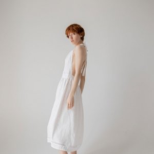 Работа Сарафан - меди из льна с открытой спиной. этно коллекция