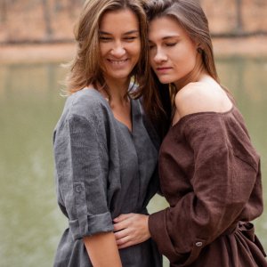 Работа Платье-трансформер из льна меди