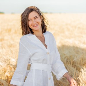 Робота Широка лляна сукня А-силуету