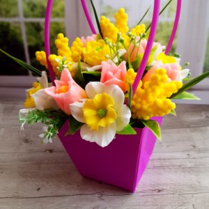 Робота Букет з мил ручної роботи у сумочці