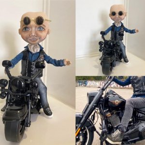 Работа Кукла байкер кукла на мотоциклек лялька байкер