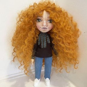 Работа Кукла кучерявая кукла кудрявая кукла вышивка