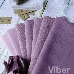 Робота Набір тканини ручного фарбування бузково-сливових відтінків