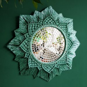 Работа Бирюзовое солнце макраме