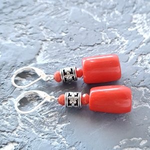 Робота Сережки з натуральними коралами "Спадок-3"