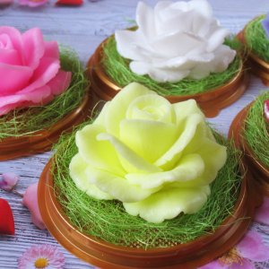 Работа Фигурное сувенирное мыло ручной работы "Роза в куполе"