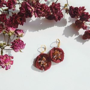 Работа Серьги  Бордо