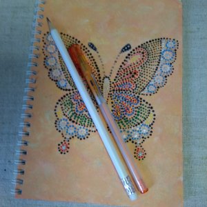 Работа Блокнот Бабочка с шариковой ручкой и карандашом