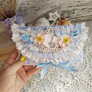 Робота Конверт на весілля в блакитних тонах