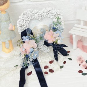 Работа Набор : браслет и бутоньерка. Navy Blue с нежно-розовым