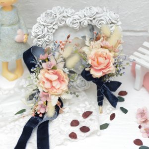 Робота Набір: браслет і бутоньєрка. Navy Blue з персиковим