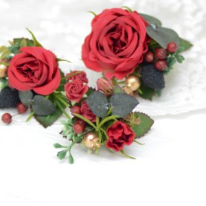 Работа Набор из 3х шпилек в волосы красные