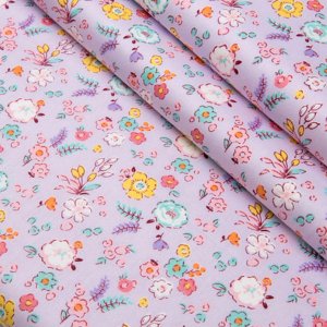 Работа Ткань хлопок для рукоделия цветочки на розовом