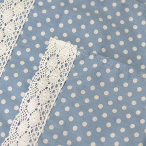 Робота Серветка в горох на кошик з мереживом 33 * 24см. блакитна