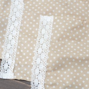 Робота Серветка в горох на кошик з мереживом 53 * 32см. беж