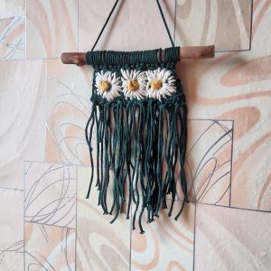 Работа Макраме панно Ромашки