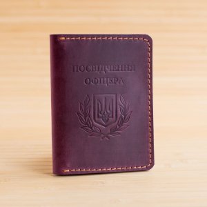 Робота Обкладинка зі шкіри на посвідчення офіцера бордова
