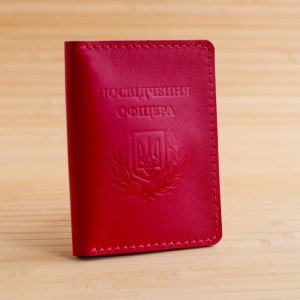 Робота Обкладинка зі шкіри на посвідчення офіцера червона