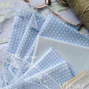 Робота Тканина бавовна блакитна в'язка косичка