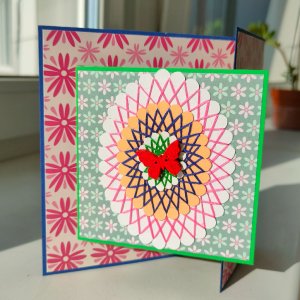 Робота Листівка -раскладушка (c ісп. Ниток) "Літній настрій"