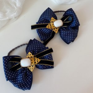 Робота Шкільні бантики на резинці сині 3