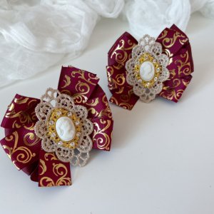 Робота Шкільні бантики на резинці бордові