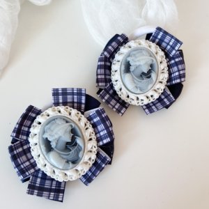 Работа Школьные бантики на резинке синие 6