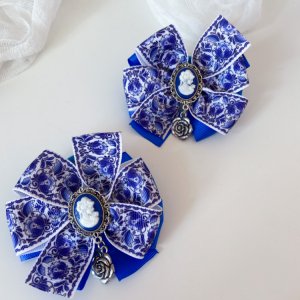 Работа Школьные бантики на резинке синие 9