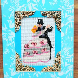 Робота Вишита листівка "Молодята"