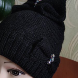 Робота Шапка чорна з бантом