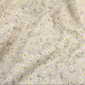 Работа Ткань хлопок ромашка на бежевом 