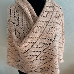 Работа Шарф палантин розовый