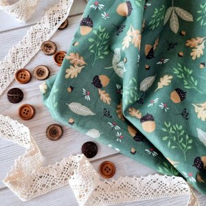 Робота Тканина бавовна жолуді і листочки