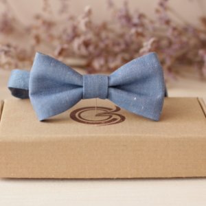 Робота Краватка-метелик льон Джинсовий