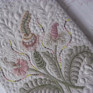 Работа Льняные ФАНТАЗИИ текстильная картина