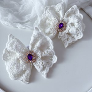 Работа Кружевные бантики для школы кремовый