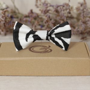 Работа Галстук -метелик Черно-белый «Зебра»