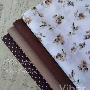 Работа Набор хлопковой ткани для рукоделия коричневая палитра