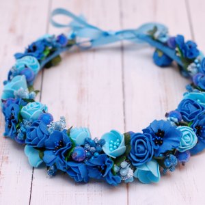 Робота Вінок віночок з волошками під вишиванку блакитно-синій