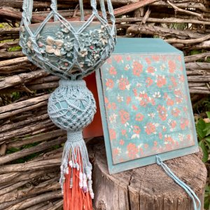 Работа Подвесные кашпо макраме с керамическим вазоном ручной работы