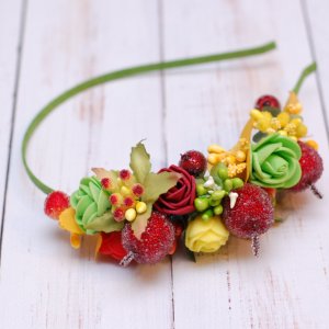 Робота Обруч ободок осінній з яблуками